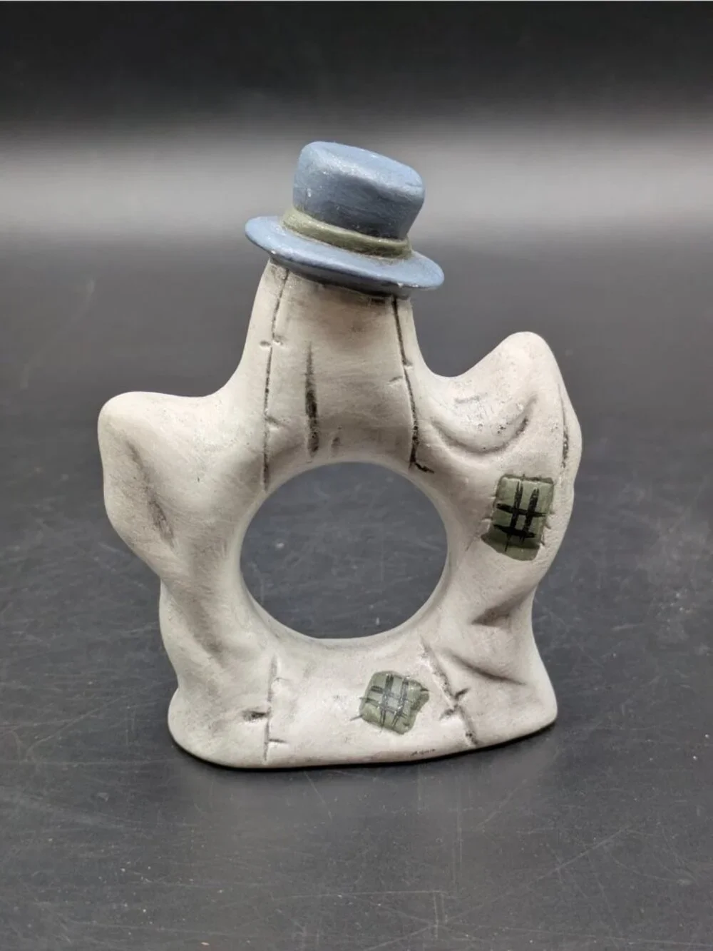 Vintage Studio Hand Painted Ghost Shaped Napkin Rings Set of 4 Signed 3.5